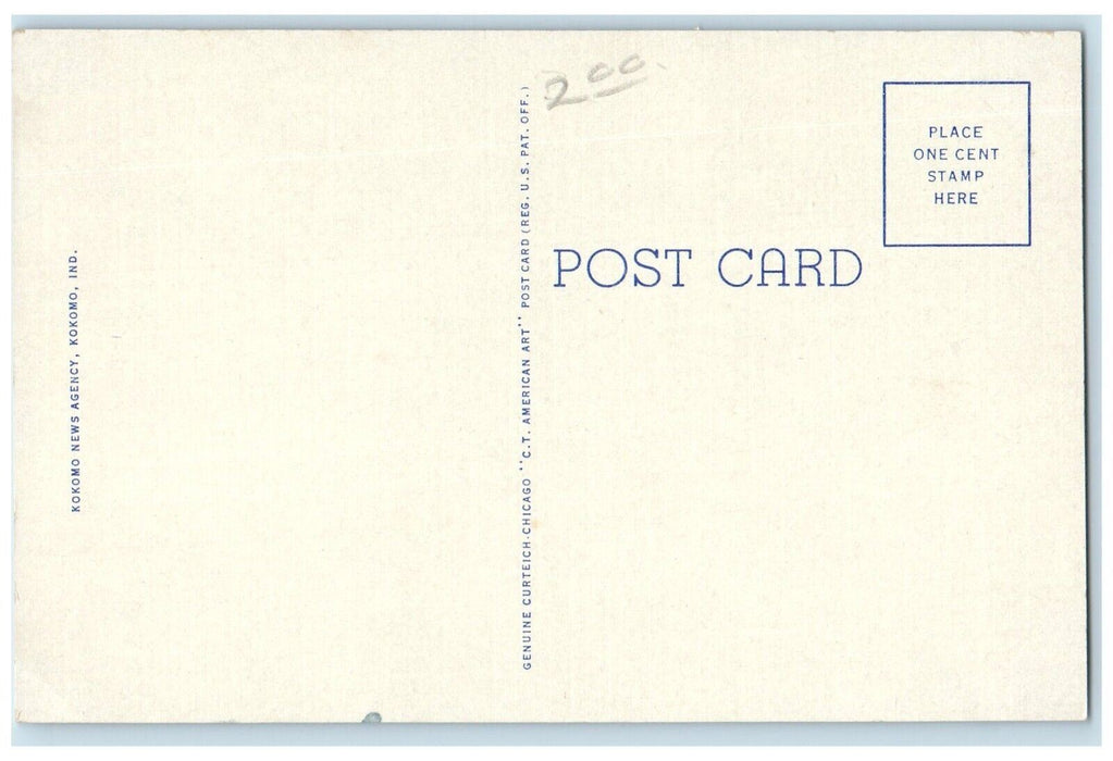 c1940's Kokomo High School Kokomo Indiana IN Unposted Vintage Postcard