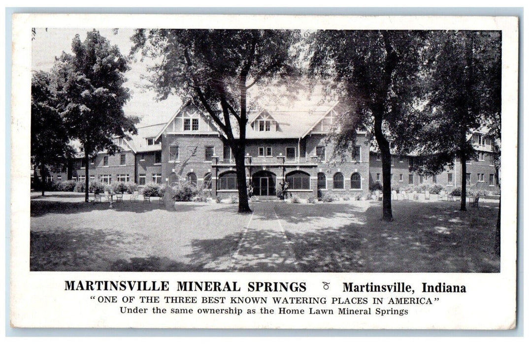 1955 Martinsville Mineral Springs Home Lawn Martinsville Indiana IN Postcard