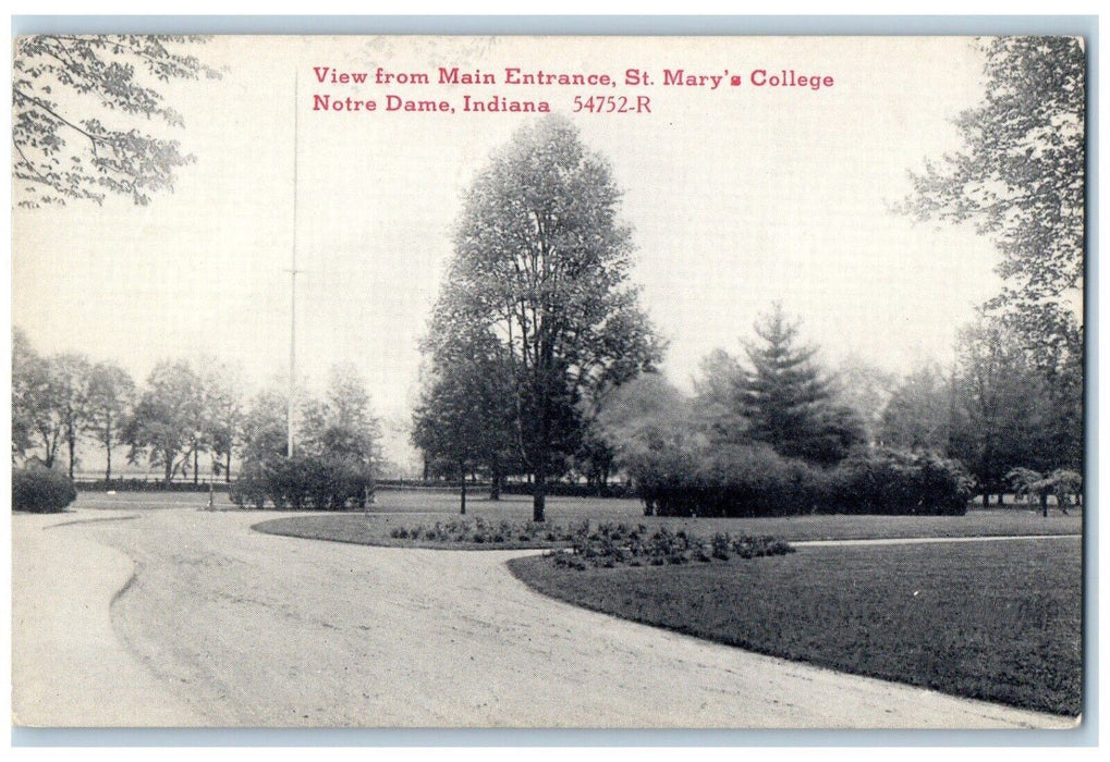 c1910's View From Main Entrance St Mary's College Notre Dame Indiana IN Postcard