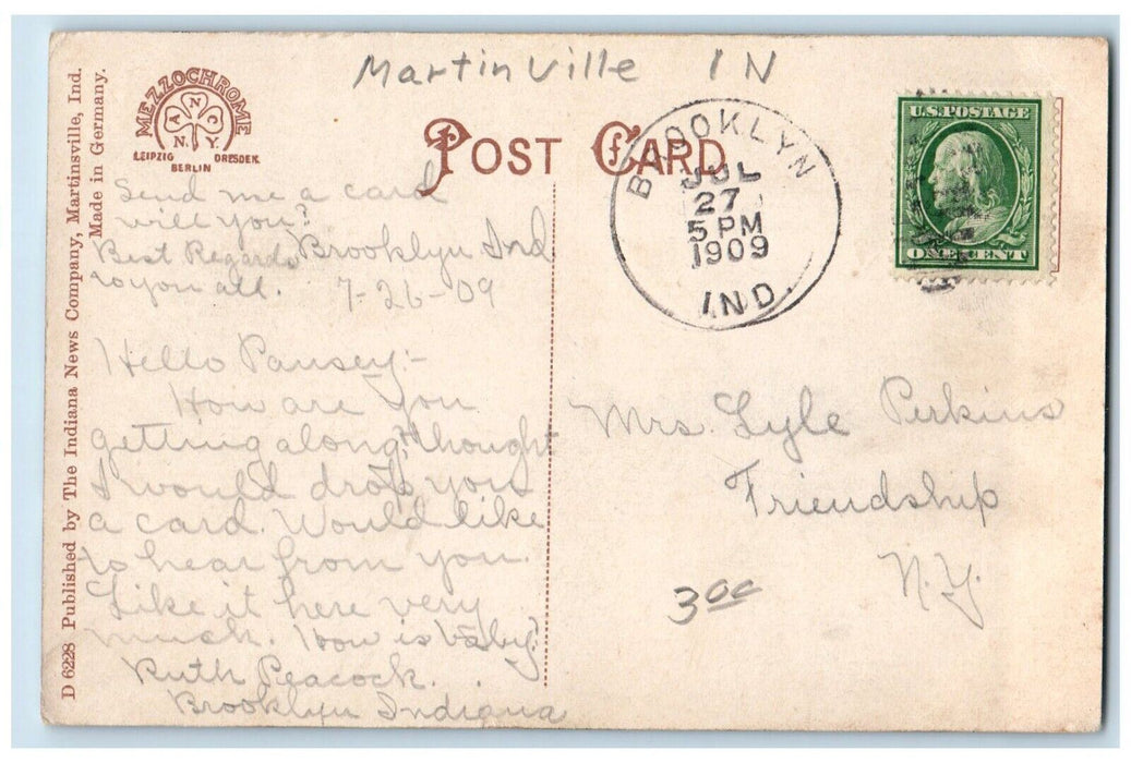 1909 View Of Kirkwood White River Near Martinsville Indiana IN Antique Postcard