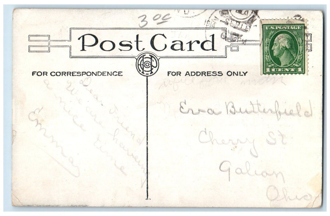 c1910's North Madison Street Nappanee Indiana IN Posted Antique Postcard
