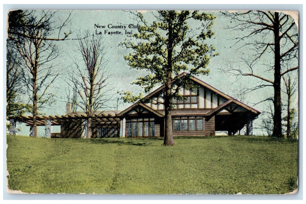 1912 New Country Club La Fayette Indiana IN Glymers IN Antique Postcard