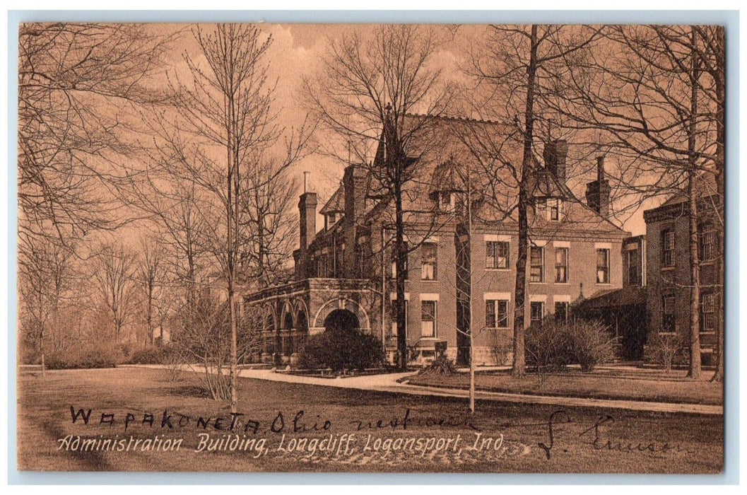 1907 Administration Building Longcliff Logansport IN Friendship NY Postcard