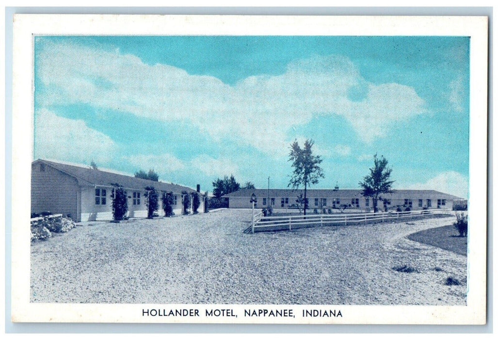 Holander Motel Dirt Road Nappanee Indiana IN Unposted Vintage Postcard