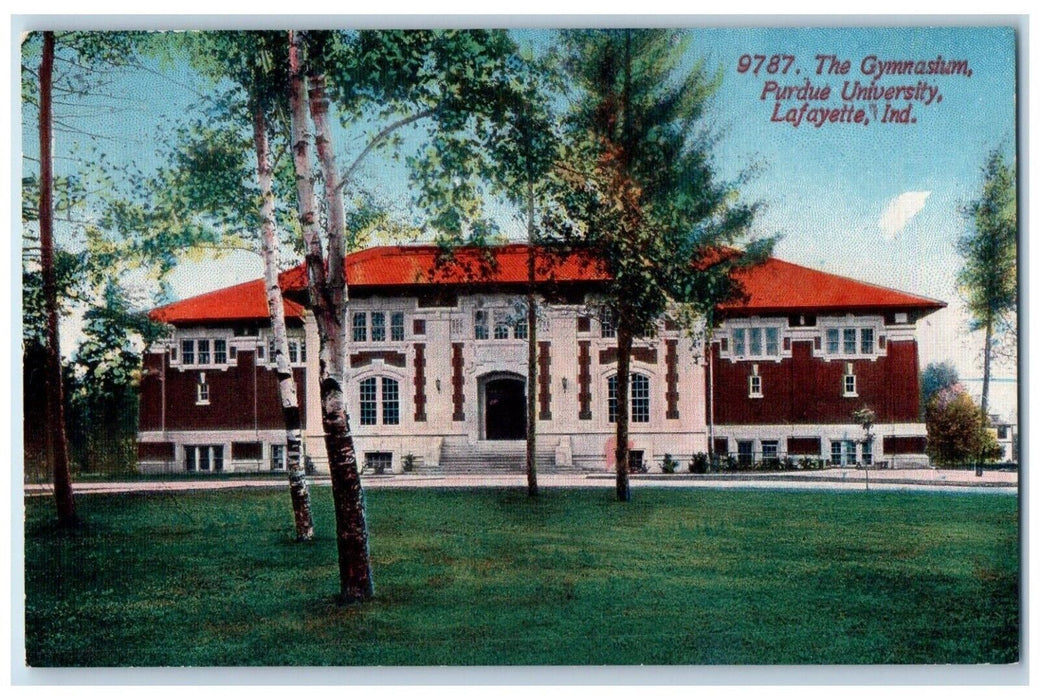 c1910 The Gymnasium Purdue University La Fayette Indiana IN Antique Postcard