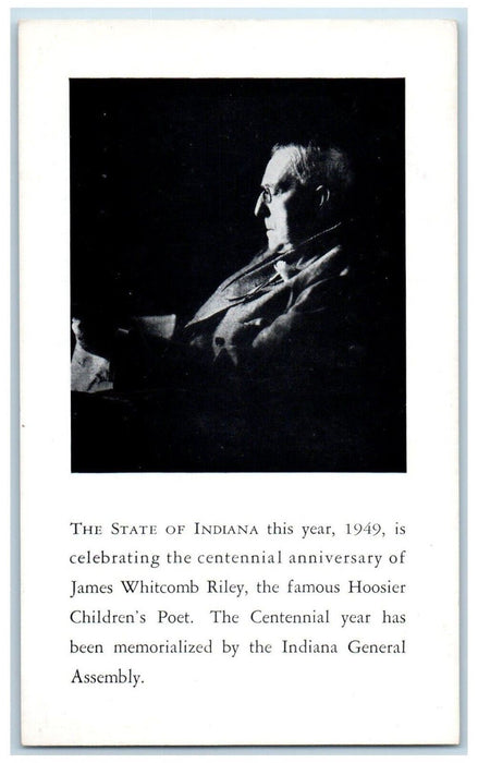 c1910's James Whitcomb Riley Famous Hoosier Childrens Poet Indiana IN Postcard