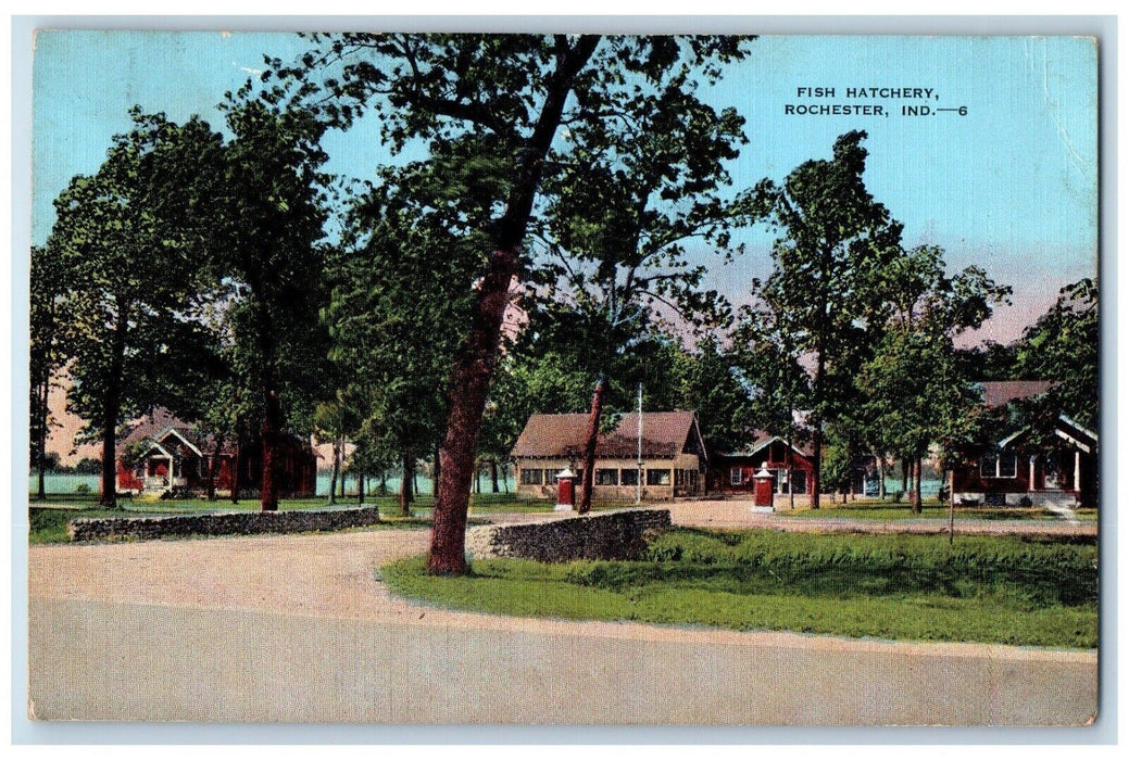 c1940's Fish Hatchery Roadside Rochester Indiana IN Posted Vintage Postcard