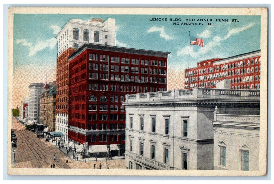 c1910 Lemcke Building Annex Pennsylvania Street Indianapolis Indiana IN Postcard