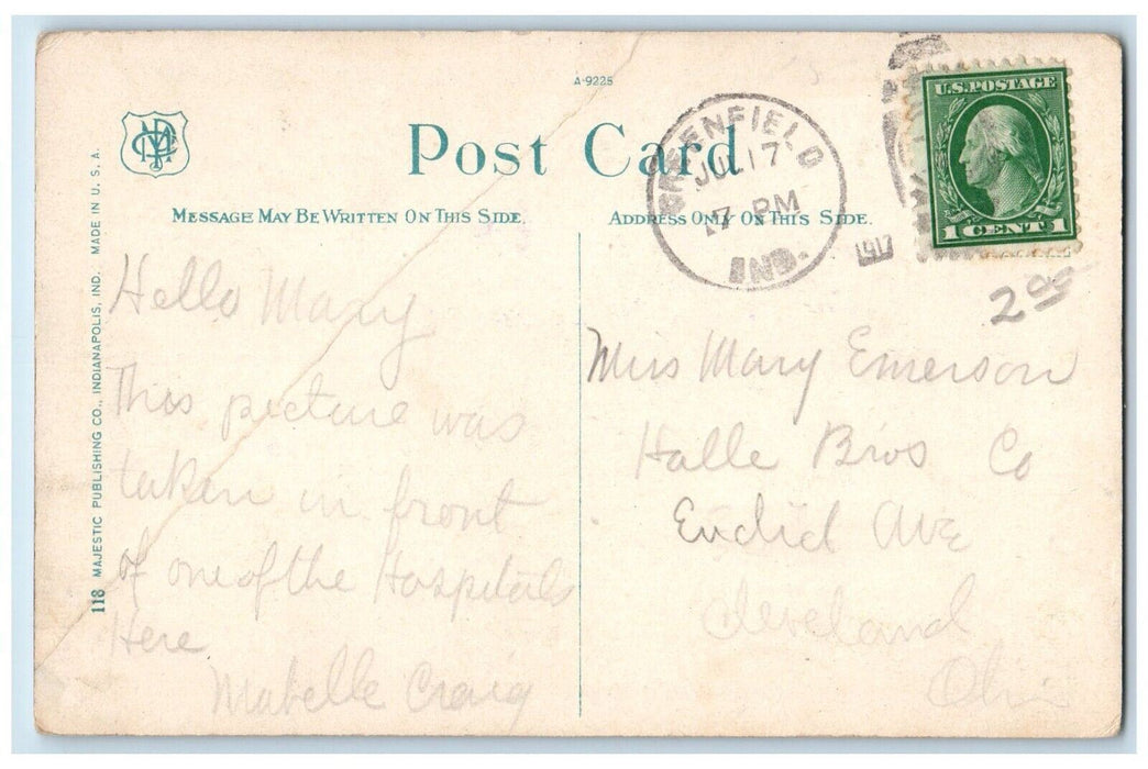 1917 30th Street Bridge Riverside Park Indianapolis Indiana IN Vintage Postcard