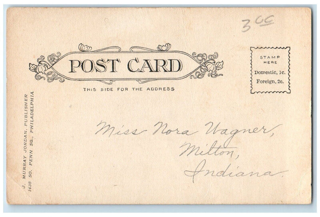 c1905 Grace ME Church Scene Street Richmond Indiana IN Posted Antique Postcard