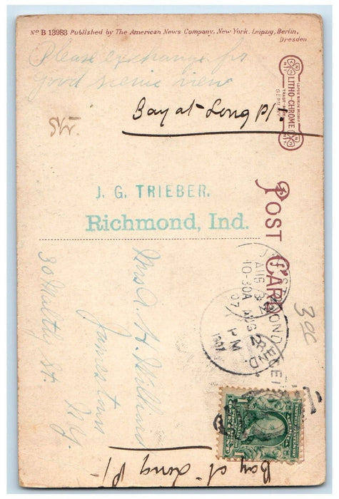 1907 Morrison And Reeves Library Building Richmond Indiana IN Antique Postcard