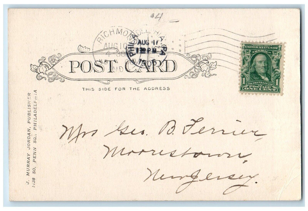 1906 PCC & St. L. Depot Bicycle Car Horse Carriage Richmond Indiana IN Postcard