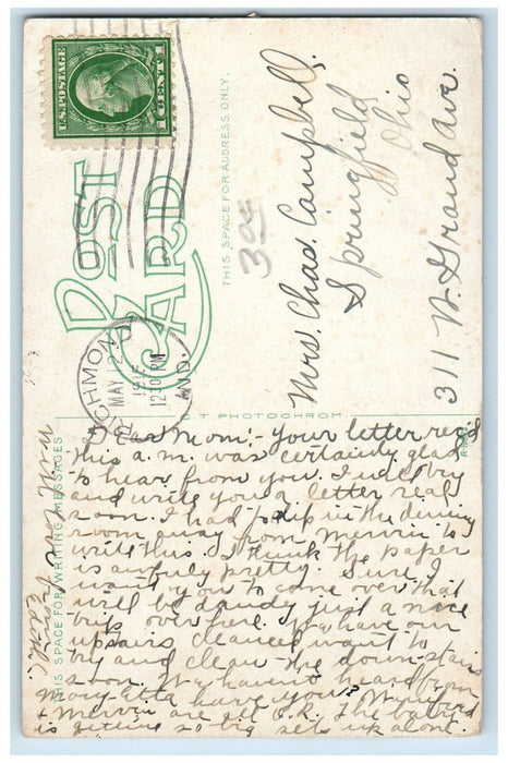 1915 St. Mary's Church And Residence Richmond Indiana IN Posted Antique Postcard