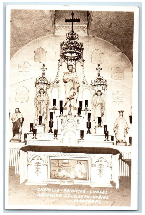 c1940's St. Joseph Shrine Chapel Interior Montreal Canada RPPC Photo Postcard