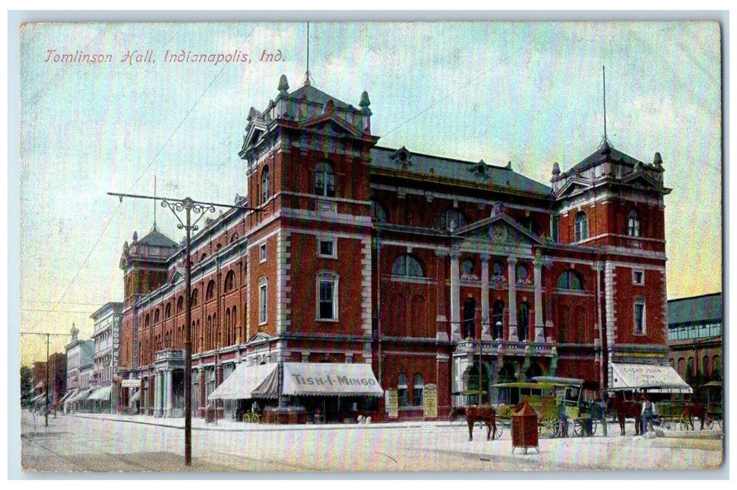 c1910 Roadside View Tomlinson Hall Indianapolis Indiana Vintage Antique Postcard