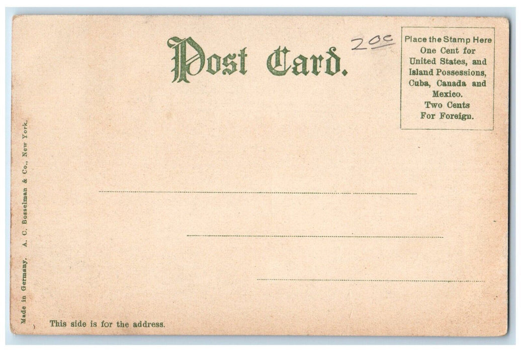 c1905 Canal Cycle Path Fair View Park House Trees Indianapolis Indiana Postcard