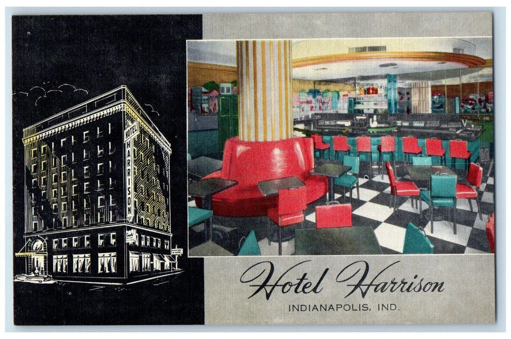 c1940 Hotel Harrison Multi-View Indianapolis Indiana Vintage IN Antique Postcard