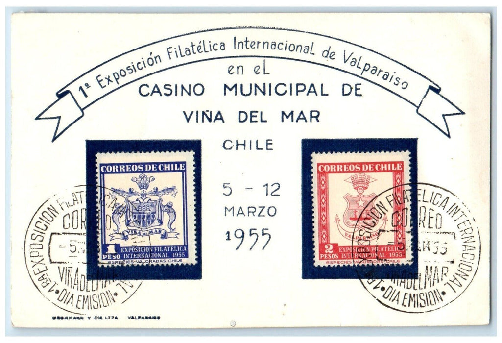 1955 Exposition Casino Municipal Vina Del Mar Chile RPPC Photo Postcard