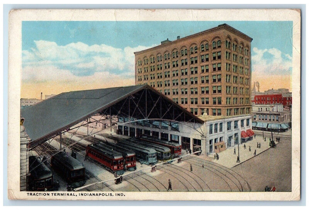 1910 Traction Terminal Building Indianapolis Indiana IN Vintage Antique Postcard