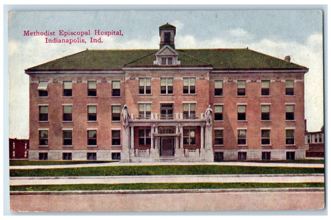 1910 Methodist Episcopal Hospital Indianapolis Indiana Vintage Antique Postcard