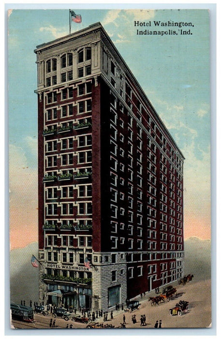 c1910 Hotel Washington Building Indianapolis Indiana IN Vintage Antique Postcard