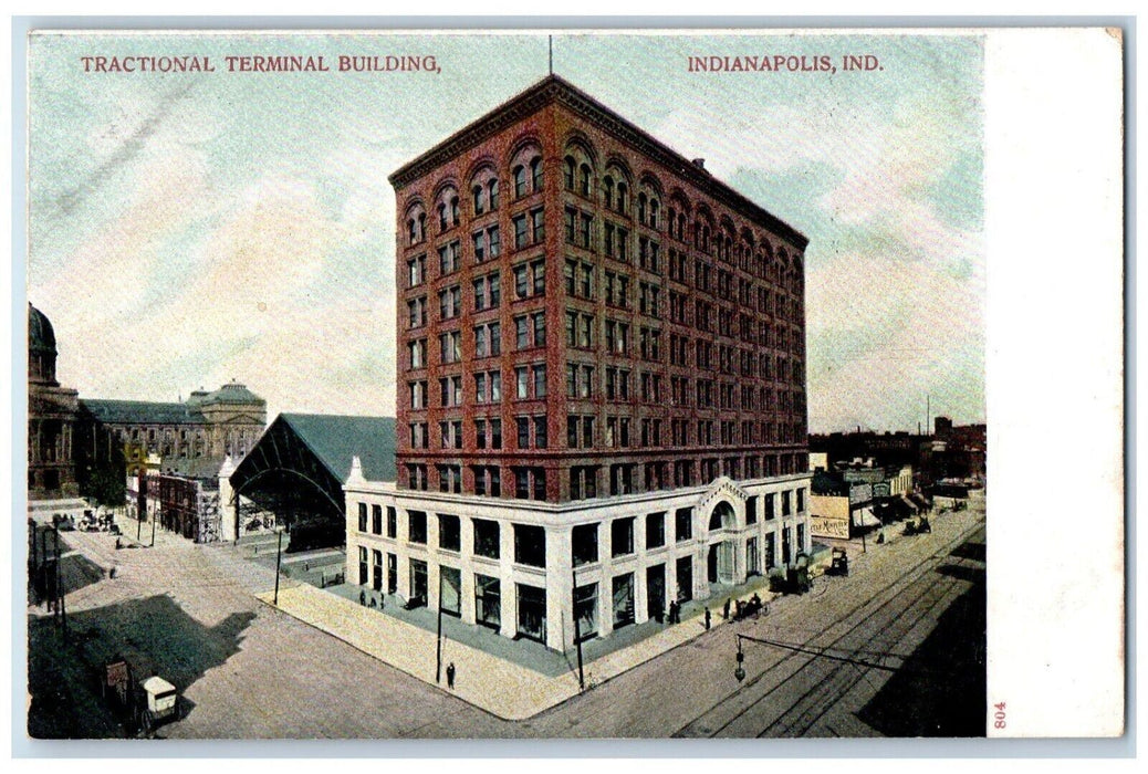c1905 Tractional Terminal Building Indianapolis Indiana Vintage Antique Postcard