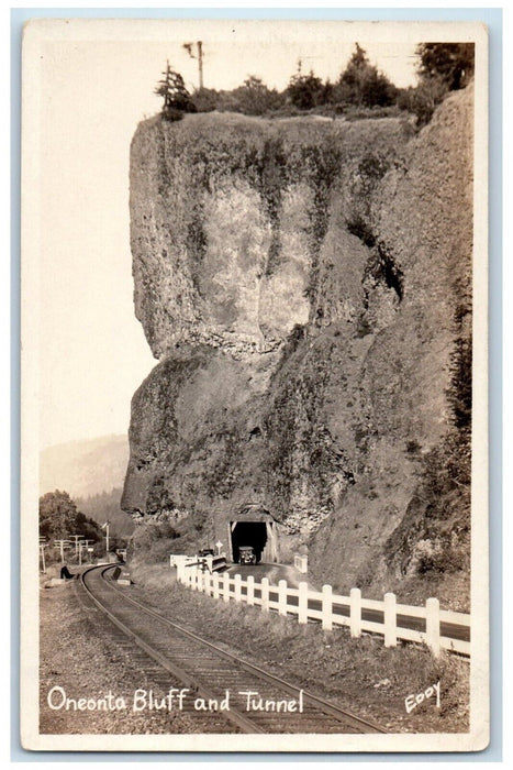 c1920's Oneonta Bluff And Tunnel View Eddy Oregon OR RPPC Photo Postcard