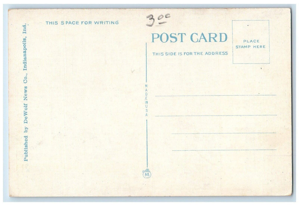 c1920 Washington Illinois Streets Streetcars Indianapolis Indiana IN Postcard