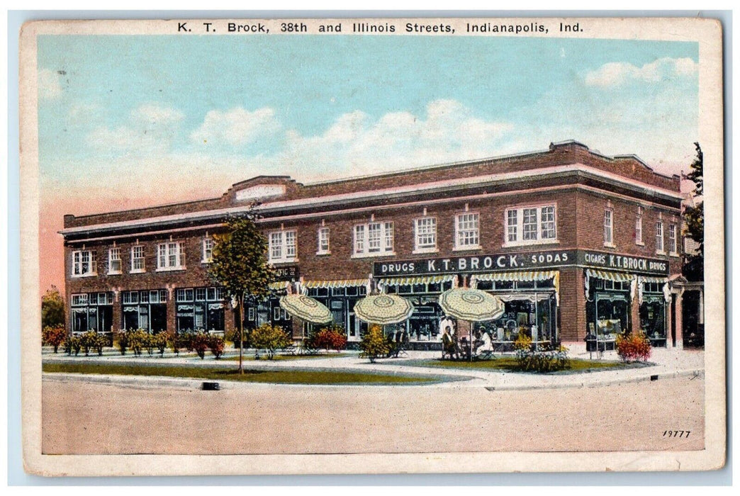 1936 K.T. Brock 38th Illinois Streets Indianapolis Indiana IN Vintage Postcard