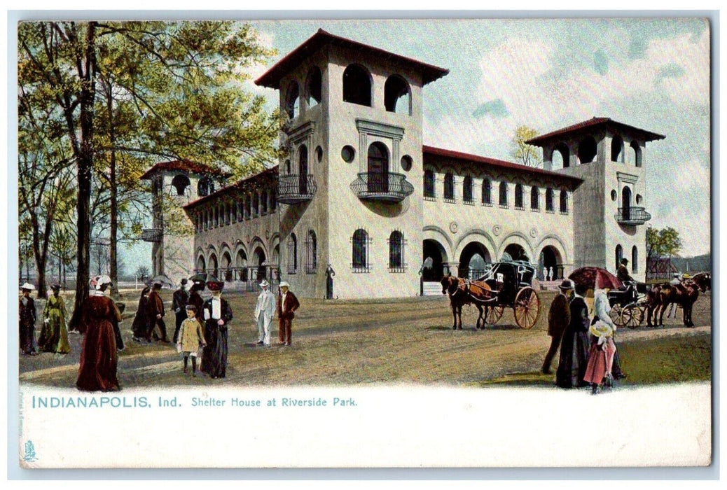 c1905 Shelter House Riverside Park Indianapolis Indiana Vintage Antique Postcard