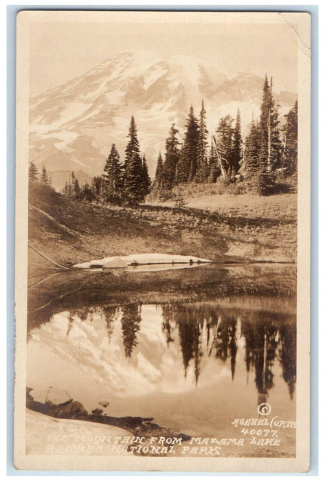c1920's Mazama Lake View Asahel Curtis Rainier Washington WA RPPC Photo Postcard