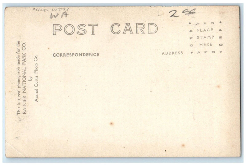 c1920's Mazama Lake View Asahel Curtis Rainier Washington WA RPPC Photo Postcard