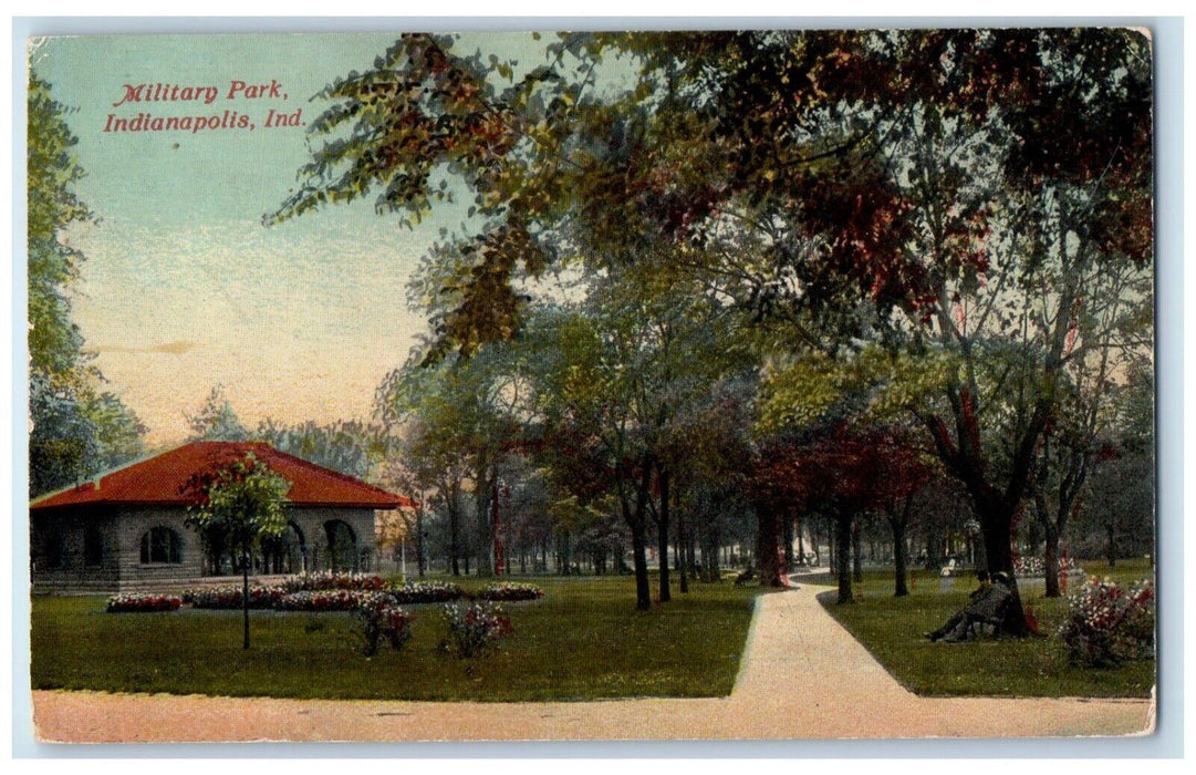 c1910 Scenic View Military Park Indianapolis Indiana IN Vintage Antique Postcard