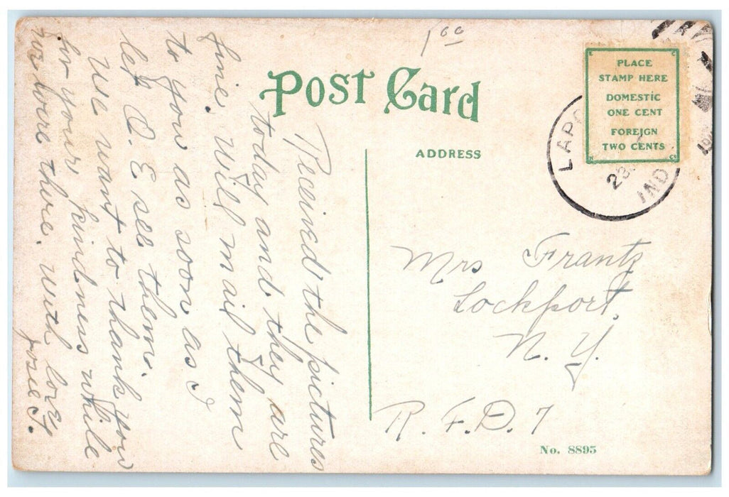 1910 Scenic View Entrance Fox Memorial Park LaPorte Indiana IN Antique Postcard