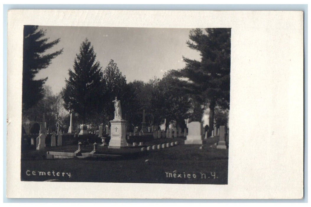 c1927 Graveyard Cemetery View Mexico New York NY RPPC Photo Unposted Postcard