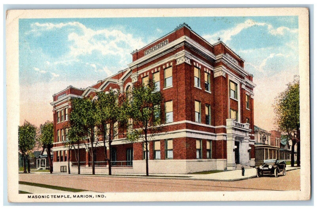 c1940's Masonic Temple Marion Indiana IN Unposted Vintage Postcard