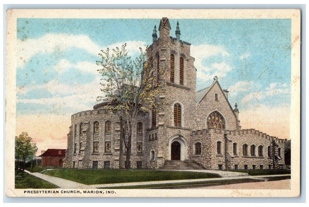 c1940's Presbyterian Church Marion Indiana IN Unposted Vintage Postcard