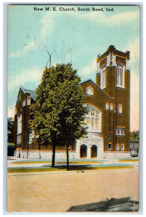 New ME Church Street View South Bend Indiana IN Unposted Antique Postcard