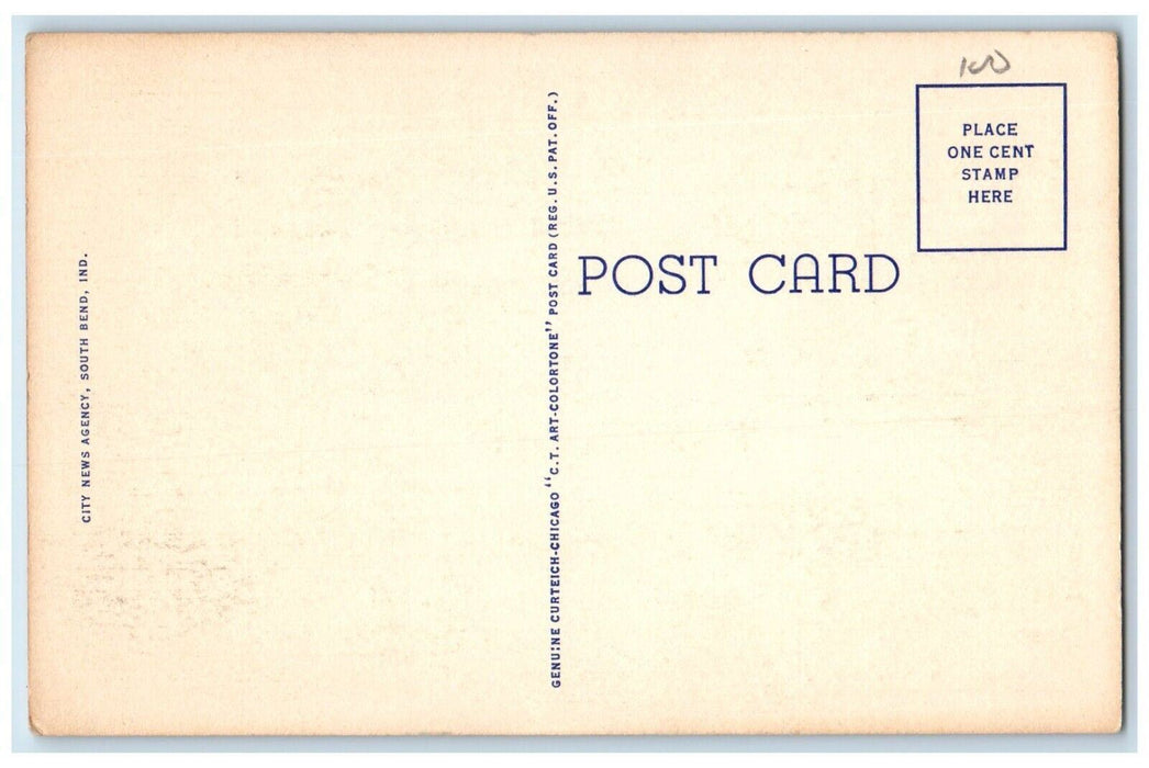 c1950's Aerial View of Notre Dame University Notre Dame Indiana IN Postcard