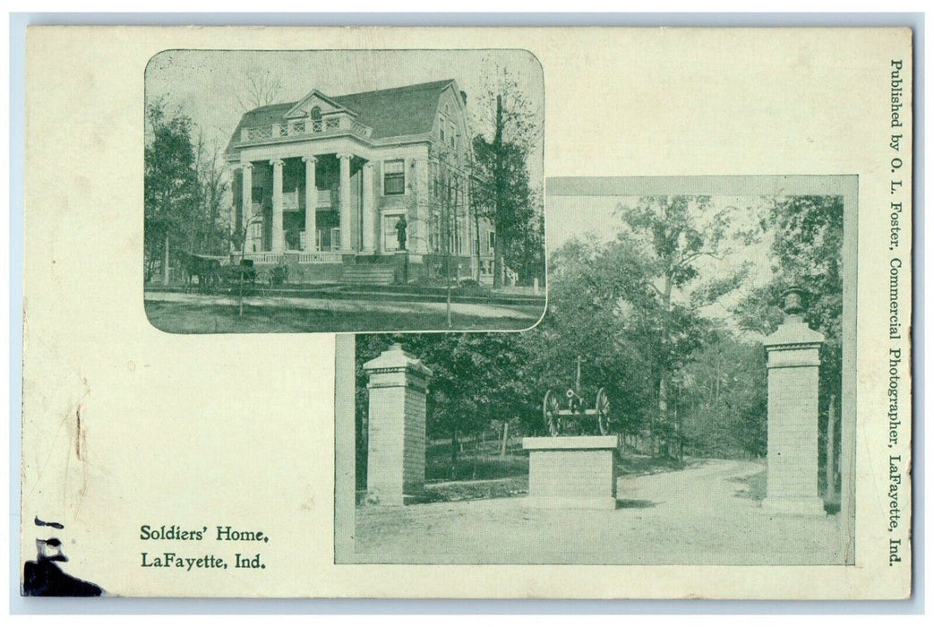 1905 Indiana State Soldier's Home Multi-View La Fayette Indiana Vintage Postcard