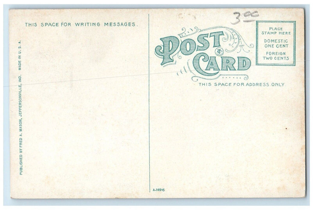 c1910 Scenic View View East Maple Street Jeffersonville Indiana Vintage Postcard