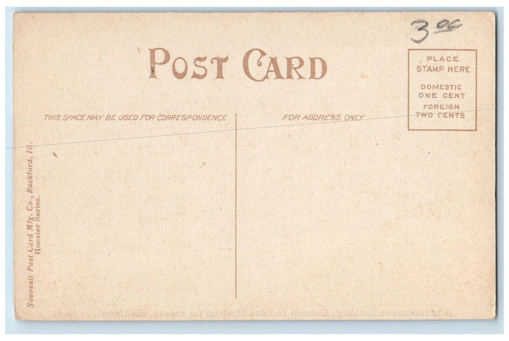 c1910 Administration Building Eastern Indiana Hospital Insane Indiana Postcard