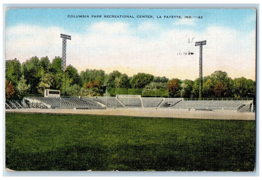 c1950 Columbia Park Recreational Center La Fayette Indiana IN Vintage Postcard