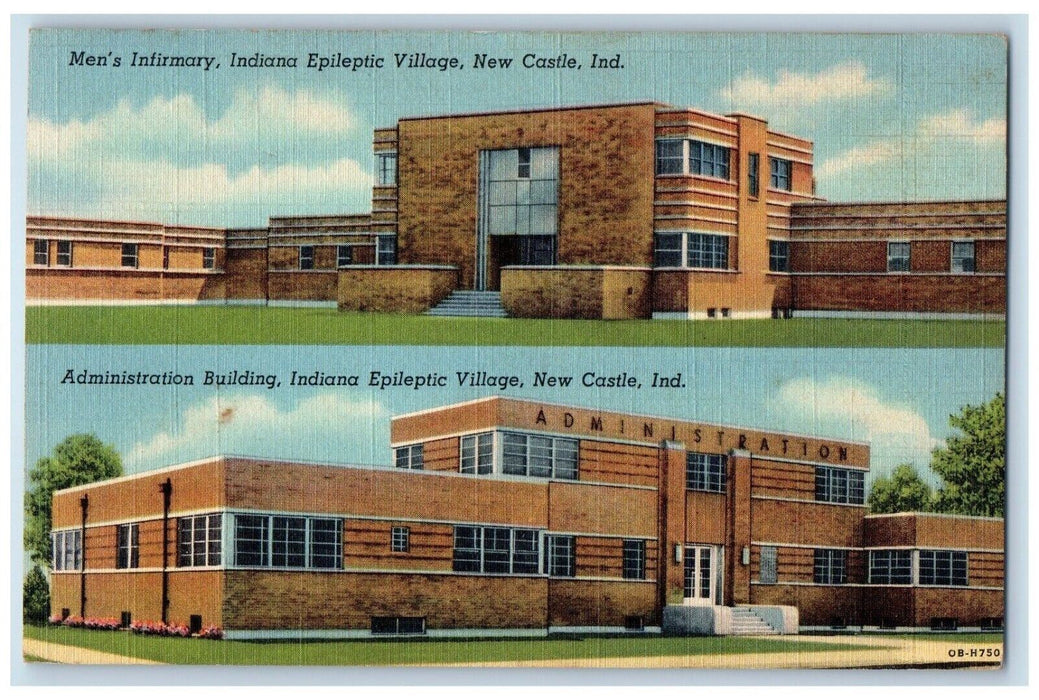 1949 Epileptic Village New Castle Indiana IN Vintage Multiview Postcard