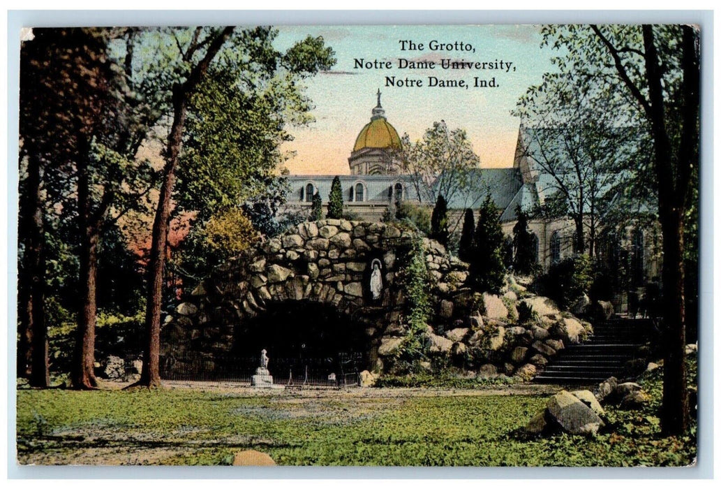 1911 The Grotto Notre Dame University Notre Dame IN Kalamazoo IN Postcard
