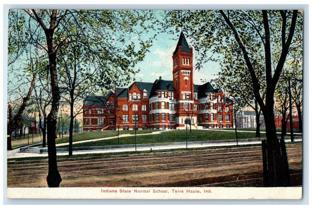 c1910 Indiana State Normal School Exterior Building Terre Haute Indiana Postcard