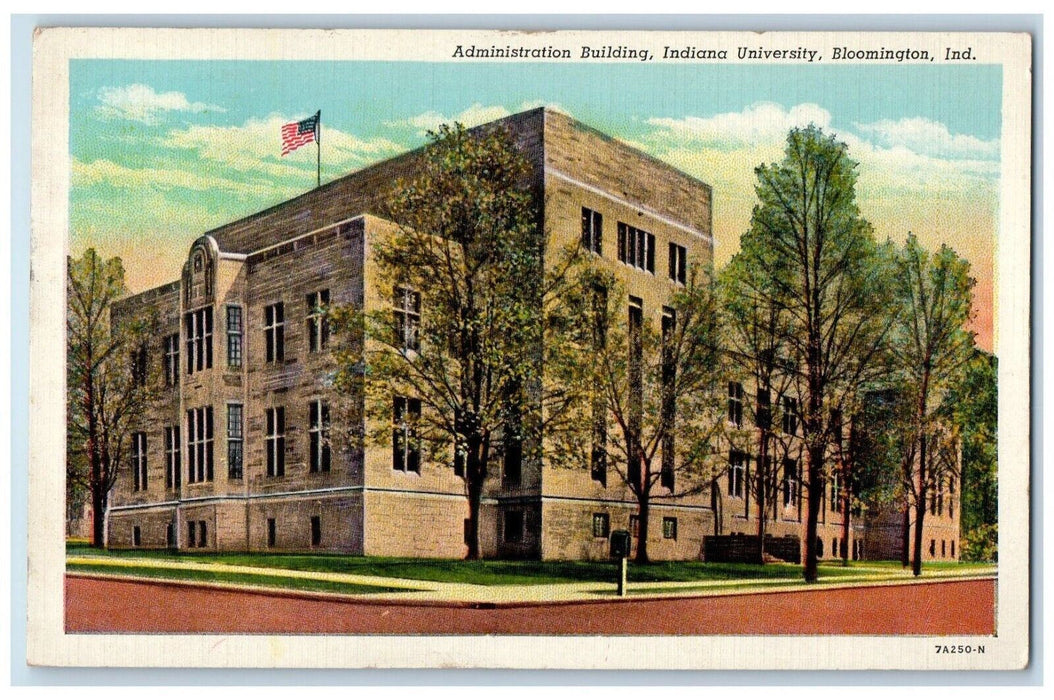 1947 Administration Building Indiana University Bloomington Indiana IN Postcard