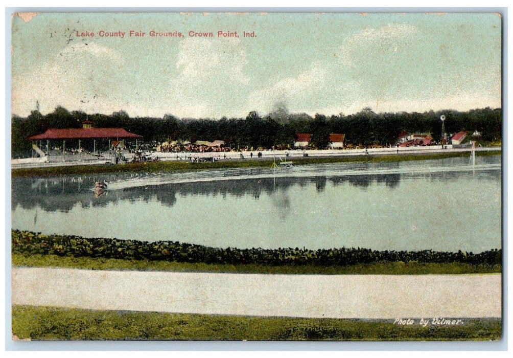 c1910 Lake County Fair Grounds Crown Point Indiana IN Vintage Antique Postcard