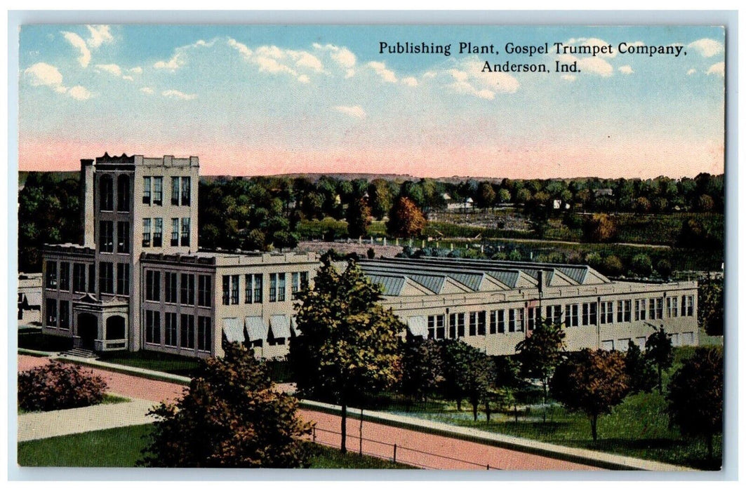 c1910 Publishing Plant Gospel Trumpet Company Anderson Indiana Vintage Postcard