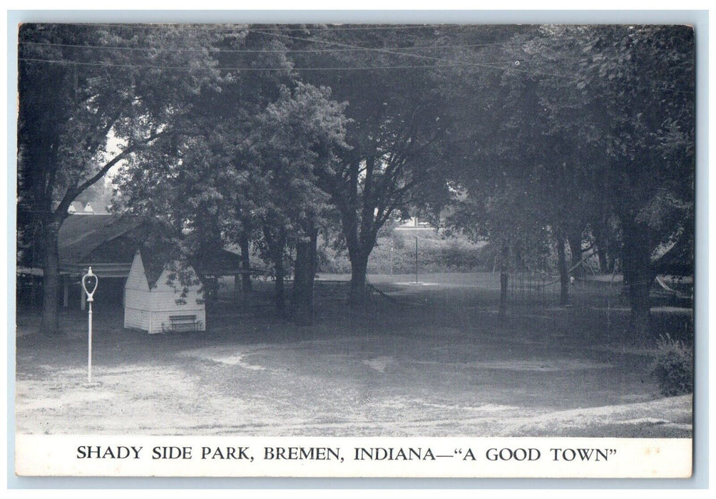 c1940 Shady Side Park Picnic Place Bremen Indiana IN Antique Vintage Postcard